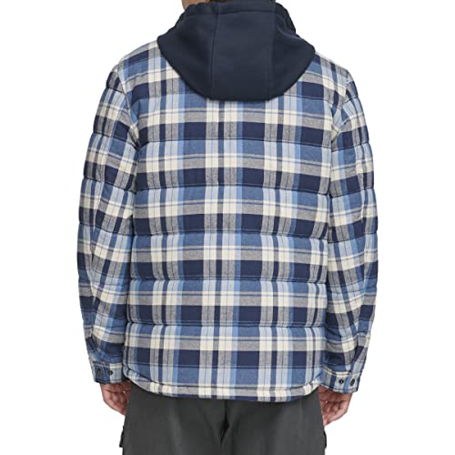 Image of Levi's mens Plaid Sherpa Lined Hooded Shirt Jacket (Regular & Big & Tall Sizes)