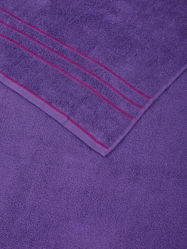 Image of Monte Carlo Essential 100% Cotton Bath Towel | 340 GSM Ultra Lightweight & Quick Dry | Soft Absorbent Large Towel 75x150 cm | Skin Friendly Daily Use Bathroom Towel for Men & Women (Soho) | Purple