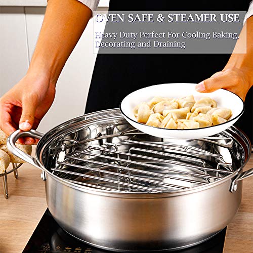 Picowe 4Pack 7, 8, 9, 10Inch Cooling Racks Steamer Rack Steaming Baking Rack Set Stainless Steel Round Rack For Baking Canning Cooking Steaming Lifting Food In Pots Fits Air Fryer Pressure Cooker #TOP2