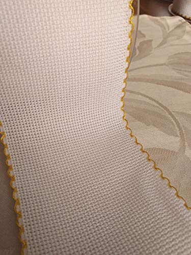 NASTRIFICIO ROSSI SAS Cinta de tela Aida rollo 2,5 m (103 mm, blanco/dorado) Cover
