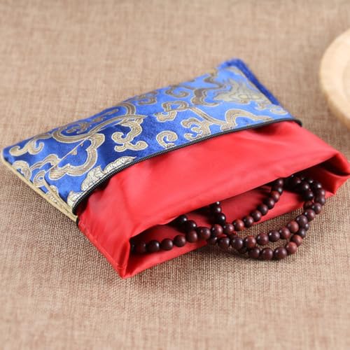 Bolsa de libros budistas estilo chino pack de 2 fundas medianas de brocado bordado 20x25 cm 5
