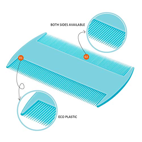 6 Pieces Pet Lice Combs Dog Grooming Flea Comb Cat Tear Stain Comb for Removal Dandruff, Hair Stain, Nit (Pink, Light Blue, Dark Blue, Yellow) - Image 6