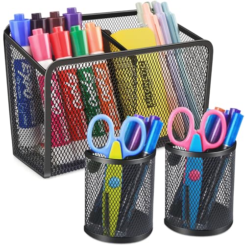 Magnetic Pen Holder, Metal Strong Magnet Pen Cup Magnetic Marker Storage Basket Locker Organizer for...