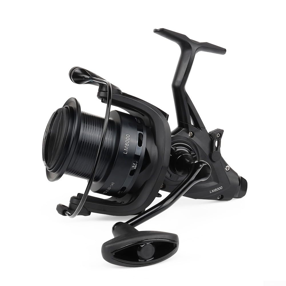 Honseadek Carrete de pesca de carpa con rodamientos de bolas 7+1 y para copa de línea mecanizada CNC, relación de engranaje 4.9:1 de alta velocidad, carrete LM-8000/8000S, aleación (8000)