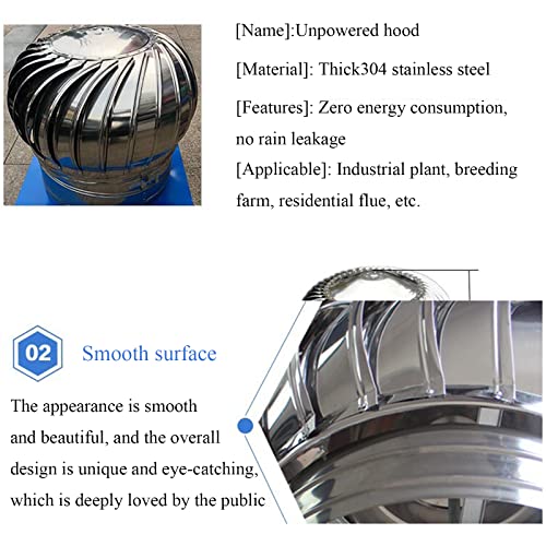 Chapeau de cheminée inox robuste avec extracteur éolien à griffes