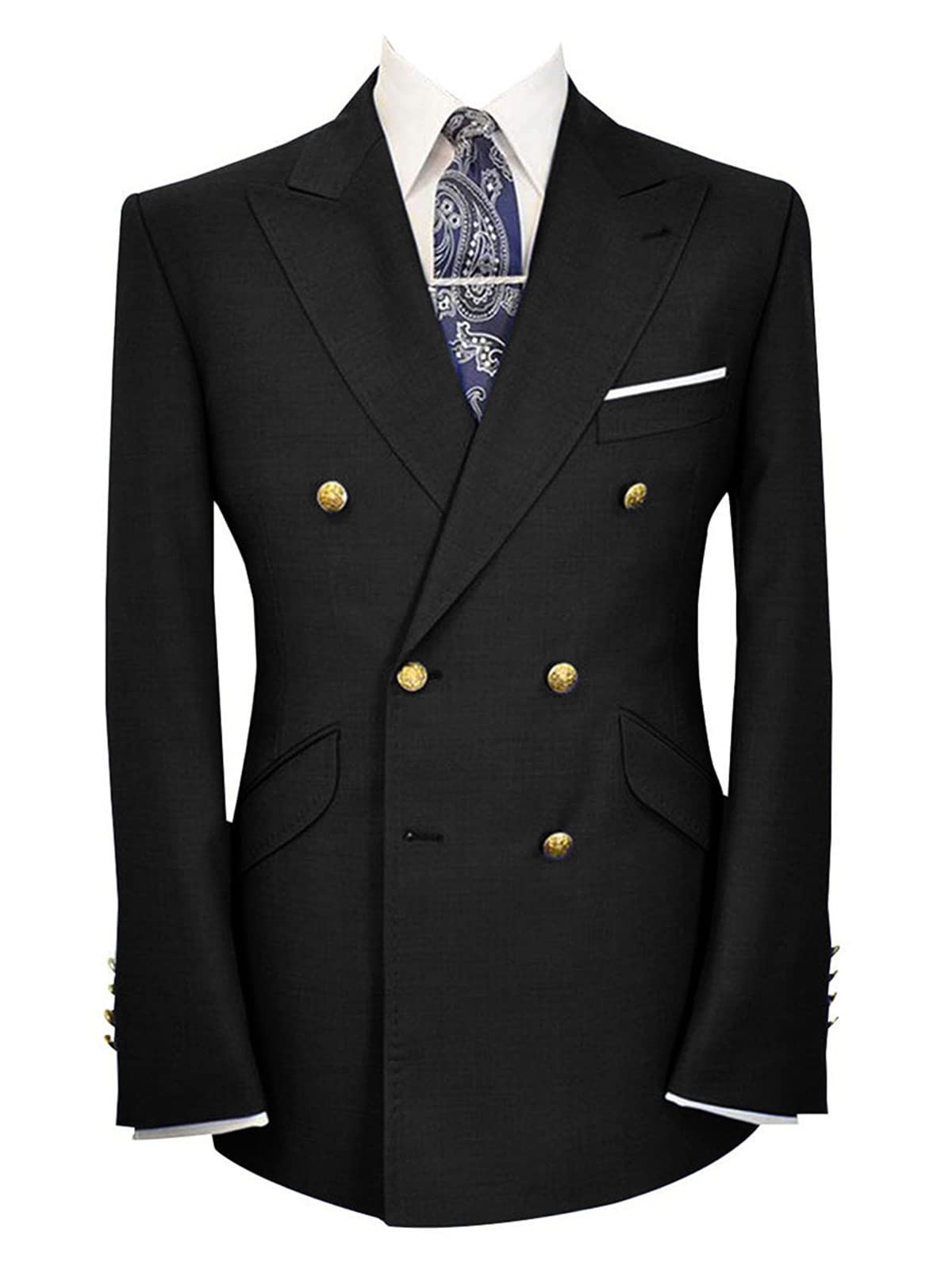 Wemaliyzd Men's Double Breasted Suit Business Fashion Sport Coats for Men