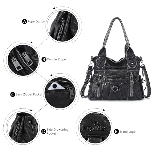 Image of Angel Kiss Hobo Bags for Women Fashion Shoulder Bag Ladies Purses and Handbags Roomy Tote Bags Purse with Crossbody Strap