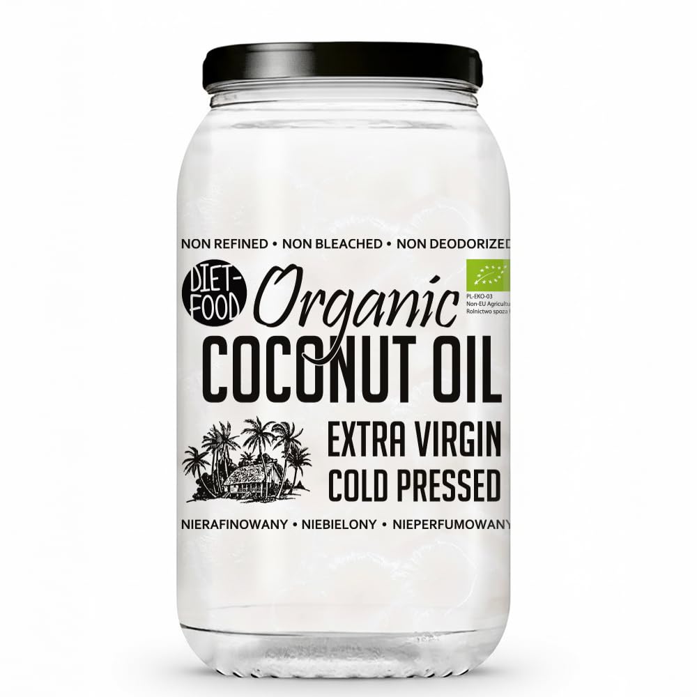 DIET‑FOOD Huile de noix de coco vierge extra – non raffinée, pressée à froid – cuisson, pâtisserie – huile de coco bio