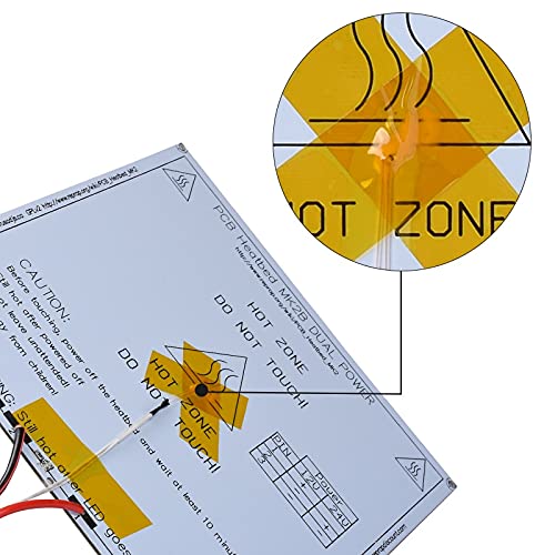 Lysee 3D Printer Parts & Accessories - PCB MK2B Heatbed 214214mm with led and 100K ohm thermistor and Cable Black/White/Red for 3D Printer - (Size: Black with Cable)