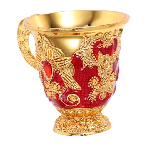 COSMEVIVI Mini Copa De Ofrenda Dorada Copas De Vino Reales Para Ocasiones Especiales Vasos De De Metal Con Decoración De Diamantes De Imitación Para Fiestas Y Banquetes
