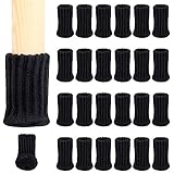 FELT PAD DESIGN - Die Unterseite der Stuhlsocken besteht aus hochwertigem Rundfilz, der Holz, Keramikfliesen und andere Böden wirksam schützt, um Kratzer auf dem Teppich und den Möbelfüßen zu vermeiden. Reduzieren Sie die Geräusche beim Bewegen des Stuhls und lassen Sie den Stuhl reibungslos gleiten