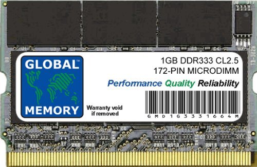 RAM DDR 333MHz PC2700 1Go MicroDIMM pour restaurer un vieil ordinateur portable de collection