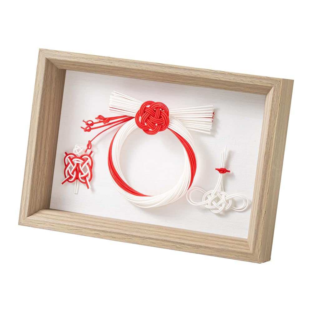 （b-501）水引　お正月アートフレーム Amazon.co.jp: アンドエヌイー(&NE) 飯田水引 お正月飾り 額 紅白 ハレ