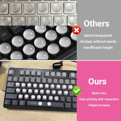Keyboard Sticker for Long Nails with Letters: 64 Pcs Keyboard Bubbles for Long Nails - Reusable Adhesive Protective Type Long Nail Keyboard Stickers, Antistatic, Compatible for Gaming/PC/Laptop — view 4
