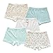 Produktbild ANGUYA Kinder Unterhosen für Mädchen Baumwollene Seamless Unterhose Boyshort Höschen (5er Pack) (Kätzchen Blumen, XXXL)