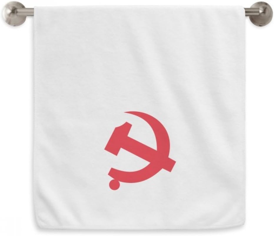 DIYthinker Chinese Communist Badge Red Symbol Hand Towel Bath Facecloth Soft Cotton Washcloth