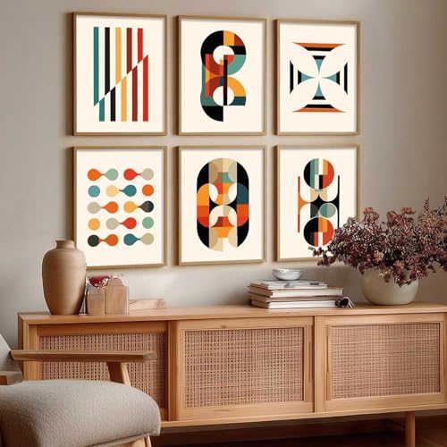 Image of kotart Boho pattern Theme Digital Wall Art Prints for Living Room Bedroom Office Room Decor - Painting for Wall Decoration - (Pack of 6 Multicolor) (13x17 inch, J)