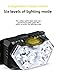 hileso 9 LED headlamp Powered by Batteries, Headlight, not Includes 3 AAA Batteries, 6 Modes, Lightweight and Adjustable, IPX5 Waterproof headlamp