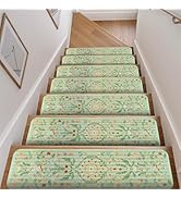 OJIA Insect Print Stair Treads Non Slip Stair Runners for Wooden Steps Indoor, 15PCS 8"x30" Rubbe...