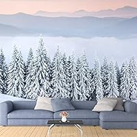 Wall Mural Beautiful Winter Landscape Removable Self-Adhesive Wallpaper Wall Decoration for Bedroom Living Room - 66x96 inches