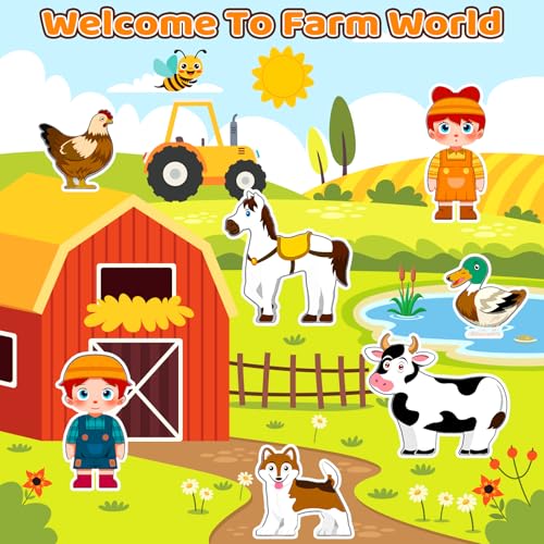 Magnetic Tiles Toys with Farm Animals for 3+ Year Old Toddler, Magnetic Blocks Building Toys for Kids Ages 3-5 5-7 Girls Boys, Classroom Must Haves Preschool Learning Outdoor Toys - Image 3