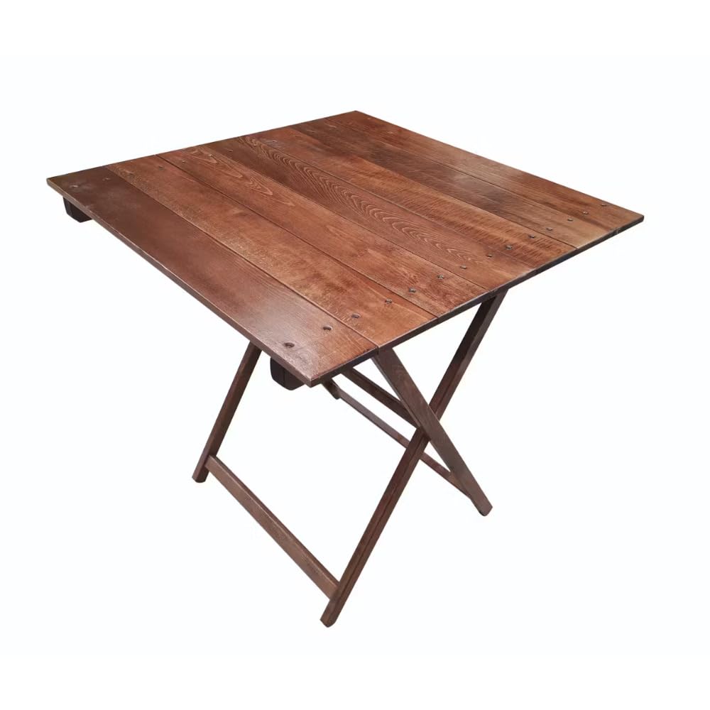 Aranaz | Mesa Flex Velador con Tablillas | Plegable y Portátil | para Exteriores | Ideal para el Balcón, Jardín, Terraza, Camping, Patio, Picnic y Eventos | Multiusos | Madera | Nogal | 50x70x76cm