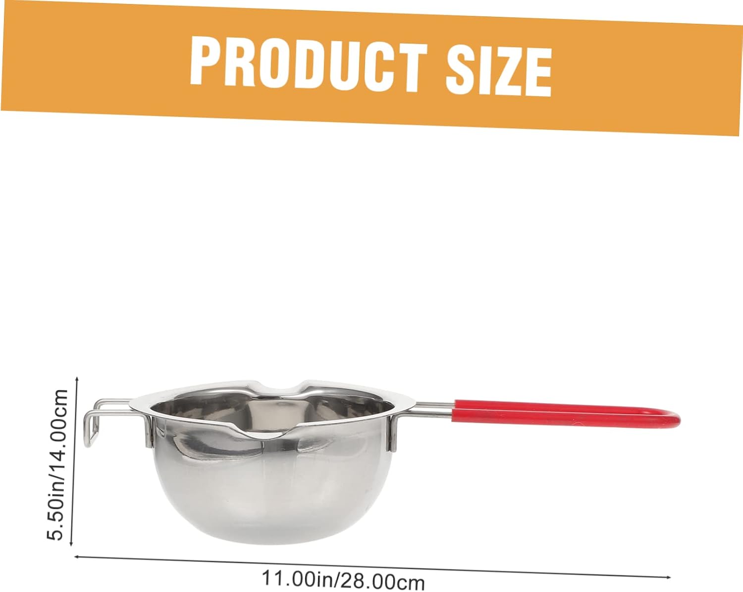 KICHOUSE Stainless Steel Melting Pot Butter Cheese Heater Candle Making Tool Long Handle Home Commercial Use