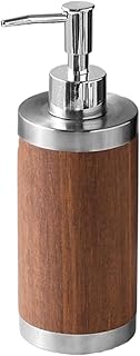 Body Wash Dispenser Bamboo Bottle Bathroom Shower Gel Press Empty High Value Lotion Decoration Aesthetic Bathroom Decor(Wood Color)