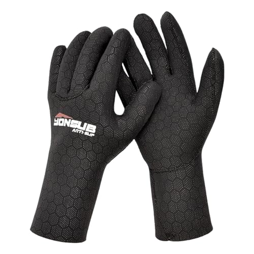 WYYHAA 3MM Neoprene Wetsuit Gloves, Keep Warm Non-Slip Diving Gloves for Men Women Spearfishing, Surfing,Kayaking, Scuba,XL