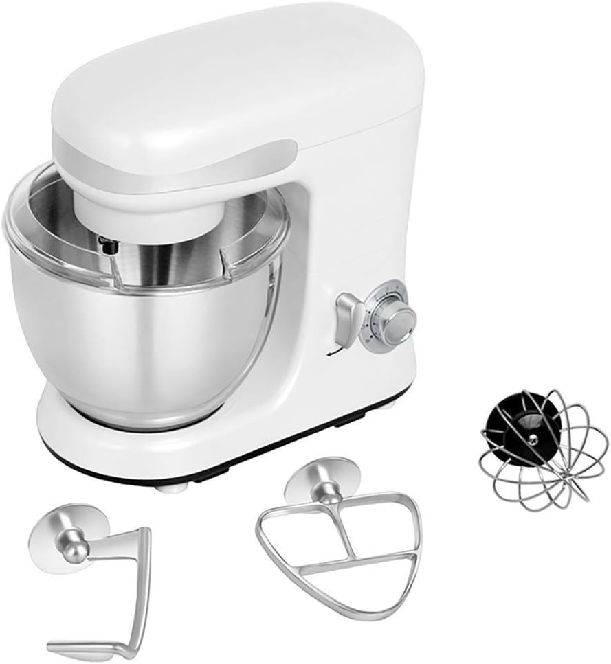 Electric Stand Mixer Tilt-Head Kitchen Food Mixing Machine Spout Stainless Steel Bowl Low Noisy Dough Hook Egg Whisk Beater for Cake Bread and Pizza