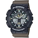 Casio G-shock - Orologio Da Polso Da Uomo Al Quarzo Sportivo Bracciale E Cassa In Resina Di Colore Verde Quadrante Analogico-digitale Nero - GA-100TU-1A3ER