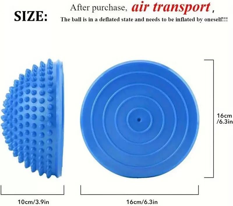 Miniatura 2 de Media pelota de equilibrio de yoga para entrenamiento de fitness, entrenador de equilibrio semicircular de PVC con bandas, pelota de estabilidad
