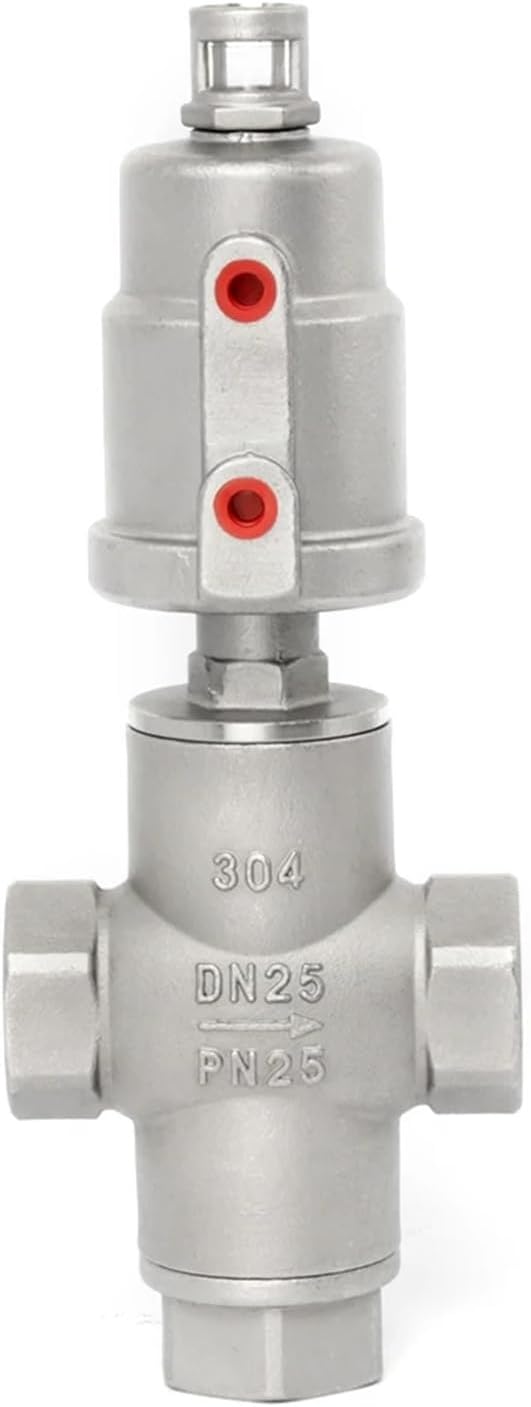 DN25 3 Way Pneumatic Seat Valve 16bar Normally Closed Pneumatic Actuator Angle Seat Valves(Double Acting)