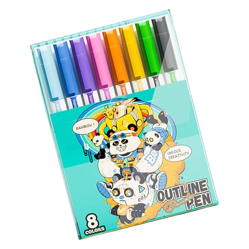 Release Creativity: I nostri markers outline sono perfetti per liberating the inner artist in children and adults alike. Bright colors add depth and dimension to artistic creations