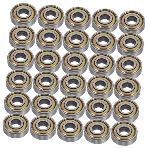BRIGHTFUFU 30pcs Skateboard Replacement Bearings Ball Bearings for Skateboard Wheels Carbon Steel Seamless Operation Fit for Multiple Sports