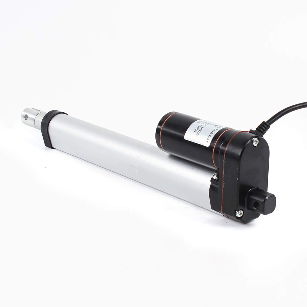Attuatore lineare da 24 V, portata 1500 N e hub da 200 mm, motore CC da 40 W (≤ 50 dB), protezione IP54, per mobili/sanitari