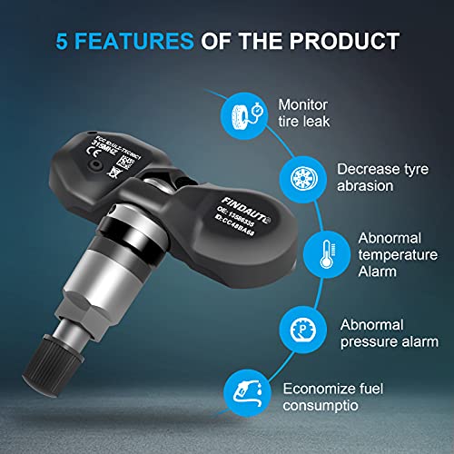 FINDAUTO Replacement for Tire Sensor 315MHz Original Equipment Tire Pressure Monitoring System TPMS for Buick for Cadillac for Chevrolet for GMC for Hummer Replaces 13598772 974-009 4Pack - Thumbnail 4
