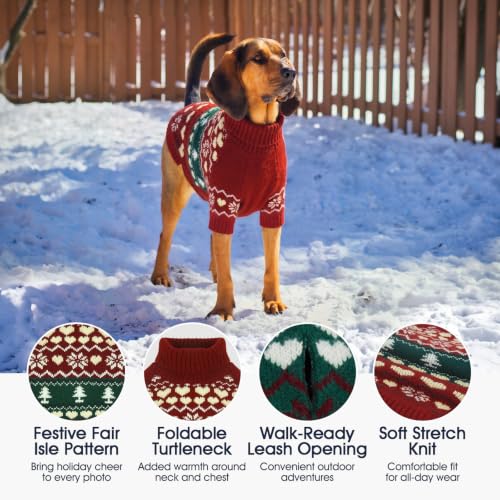Image of IECOii Dog Sweater for Small & Medium Dogs, Warm Christmas Dog Turtleneck,L