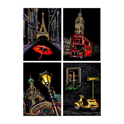 Cupcakes & Cartwheels Christmas Design Scratch Art Cards - 9 pc Arts & Crafts for Ages 5 to 9