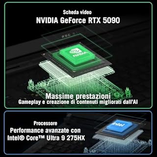 ASUS ROG Strix SCAR 18 (2025) con Display ROG Nebula HDR da 18" a 240Hz, NVIDIA GeForce RTX 5090 24GB, Intel® Core™ Ultra 9 275HX, 32GB RAM, 2TB SSD, Win 11 Home, G835LX#B0DWSX9HQF, Layout ITA, Nero