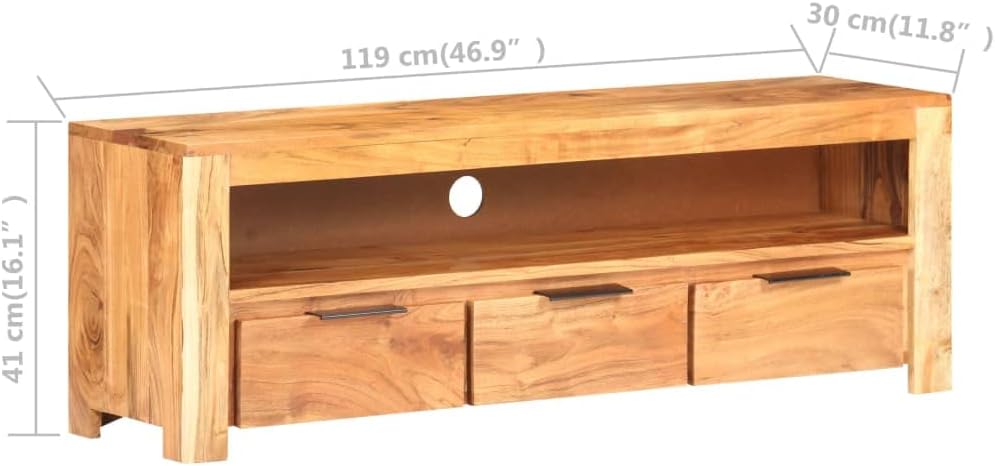 TV Cabinet,Media Cabinet,Storage Cabinet,Entertainment Cabinet,Wooden TV Cabinet,Living Room Furniture,for Living Room,Bedroom,Lounge,Activity Room,46.9"x11.8"x16.1" Solid Acacia Wood