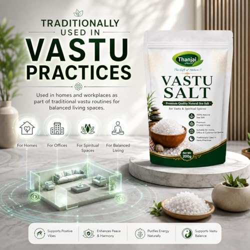 Image of Thanjai Natural Premium Vastu Salt 250g Crystals for Home & Office | Natural Crystal Sea Salt for Vastu & Space Cleansing | Suitable for Living Room, Bedroom, Workplace & Meditation Spaces
