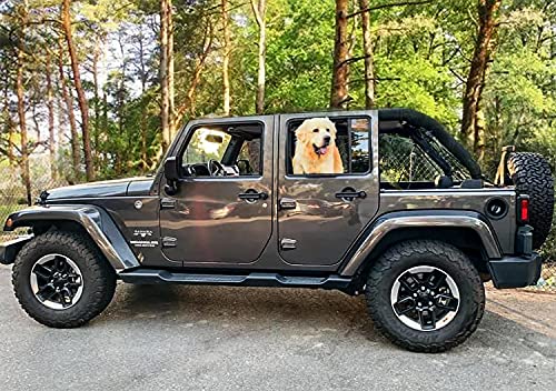 Shadeidea Sun Shade For Jeep Wrangler Jk Unlimited (2007-2018) 4-Door Front & Rear-Black Mesh Screen Sunshade Jku 4D Top Cover Uv Blocker With Grab Bag-10 Years Warranty #TOP6