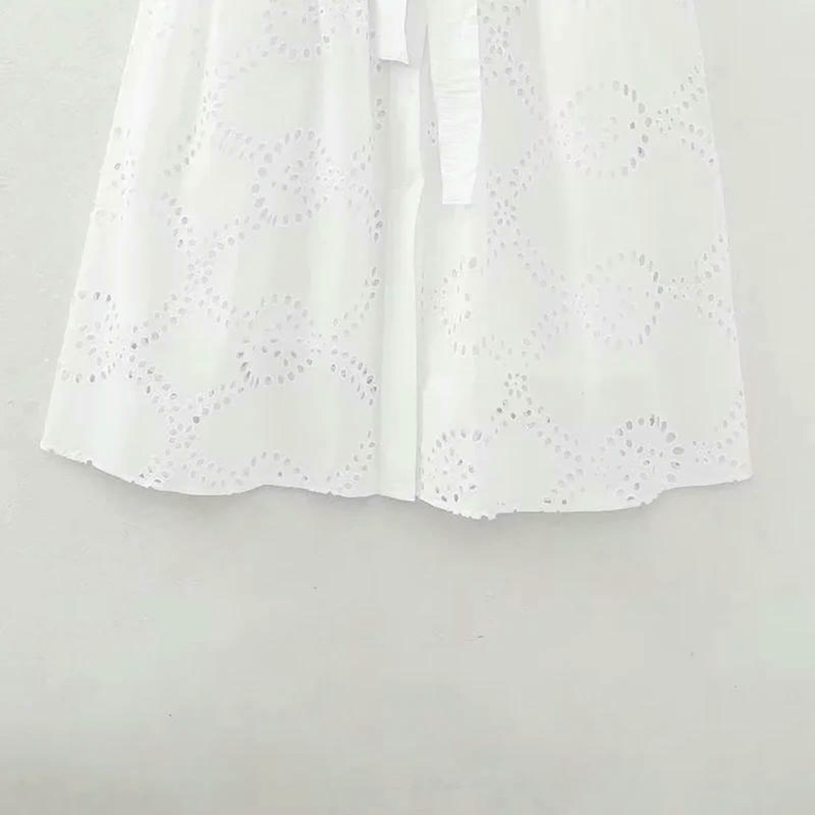Vestiti a Maniche Lunghe Nuovo Abito Midi da Ricamo Bianco Femminile, Camicia Lunghe, di Moda in Forma Normale, Casual Chic, Elegante Mujer Vestidos