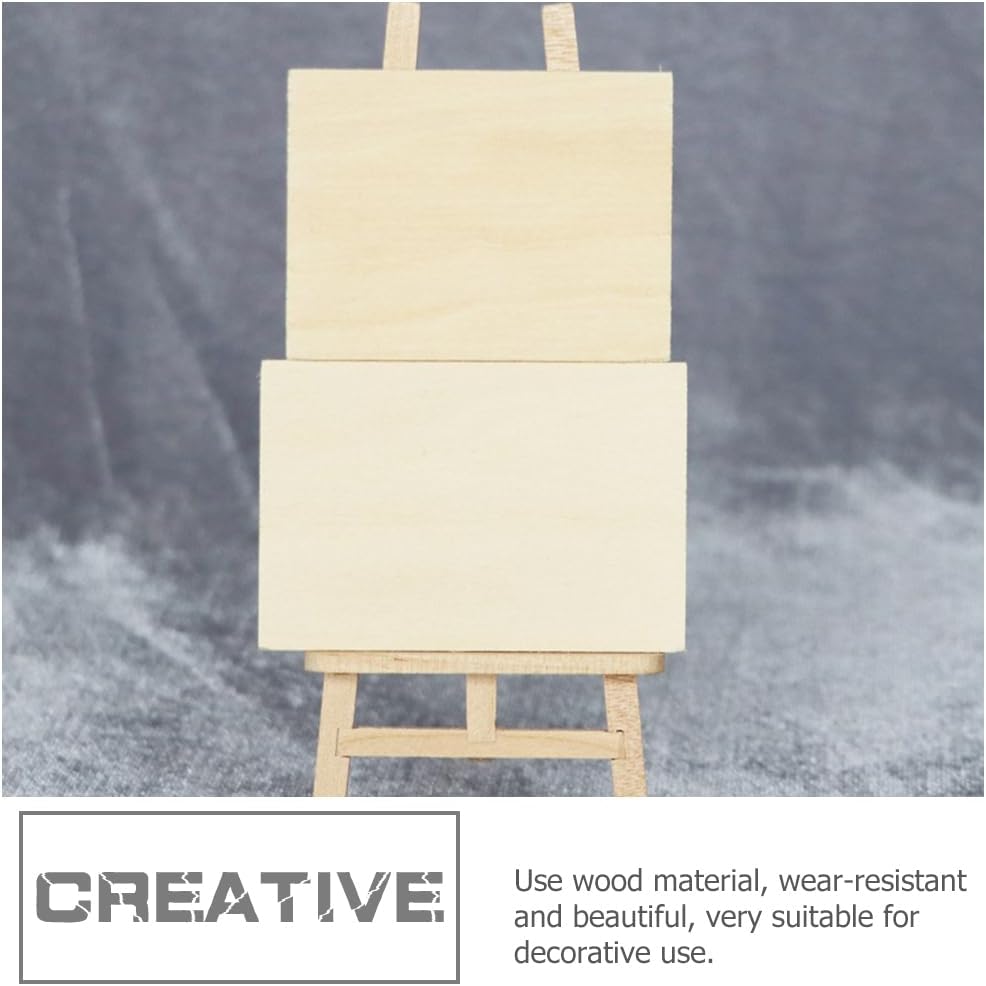 TOYANDONA Miniature Easel Kit with Small Canvas Stand and Mini Art Pallet Wooden Mini House Decor for Dollhouse Painting and DIY Creative Display - Image 4