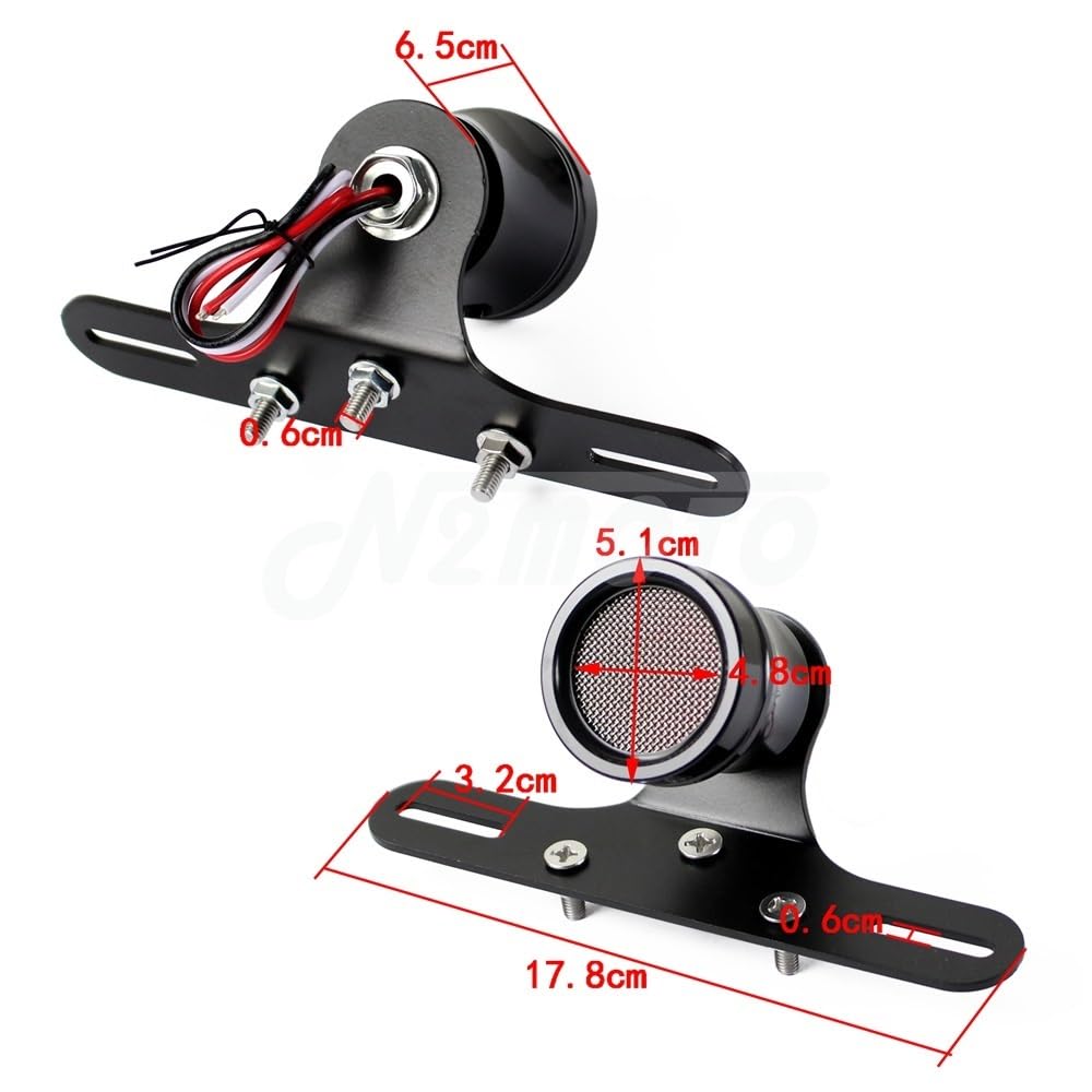 Fanale Posteriore Moto Stop Luce Motocicletta In Ottone Per Fanale Posteriore A LED Personalizzato Per Cafe Per Scrambler Griglia A Maglie Lampada Stop Freno Con Luce Targa