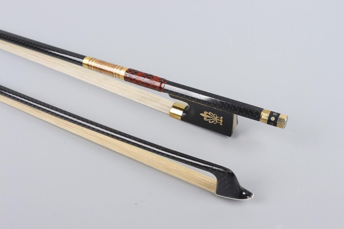 YoungMonic New Violin Bow 4/4 Pernambuco Level Carbon Fiber Stick Straight Performance Bow (4/4 Violin Bow)