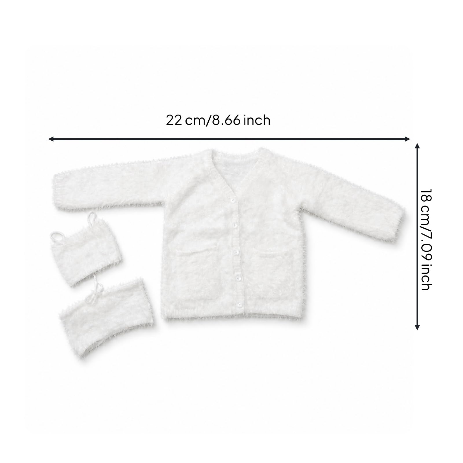 Conjunto Ropa Muñeca Ligero Elástica para Exhibición , Blanco