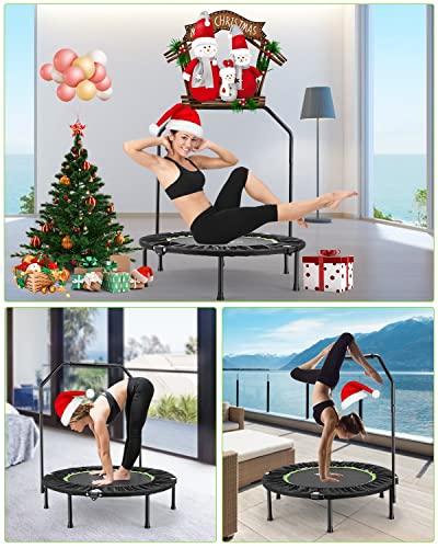 ANCHEER Trampolin Indoor, 102cm Fitness Trampolin für zuhause Kinder Faltbar Trampolin mit Haltegriff, bis 136kg… – Bild 3