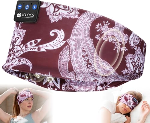 LOVE EYE Casque de sommeil sans fil Bluetooth 5.4 pour dormeur latéral Bluetooth pour le sport pour gadgets technologiques cadeaux (rouge prune)